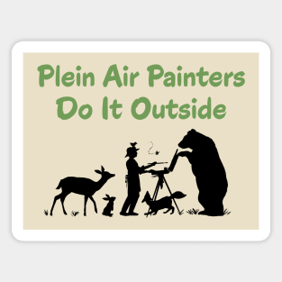 Plein Air Painters Do It Outside - Dark Art Magnet